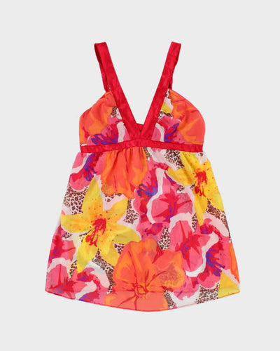 Vintage Dark Pink Floral Lingerie Camisole - S