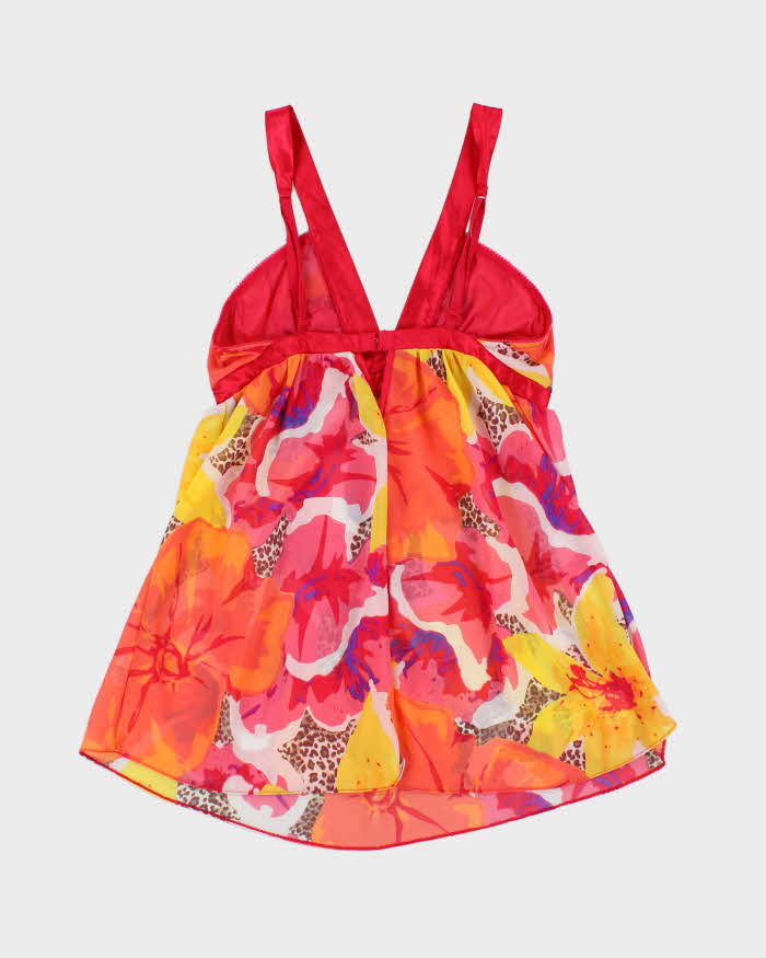 Vintage Dark Pink Floral Lingerie Camisole - S