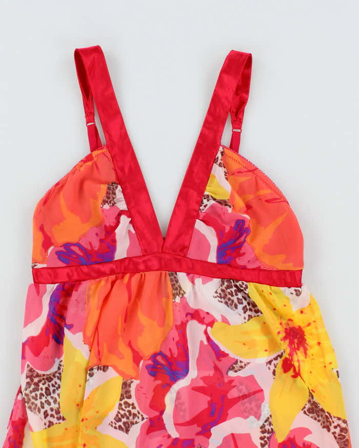 Vintage Dark Pink Floral Lingerie Camisole - S