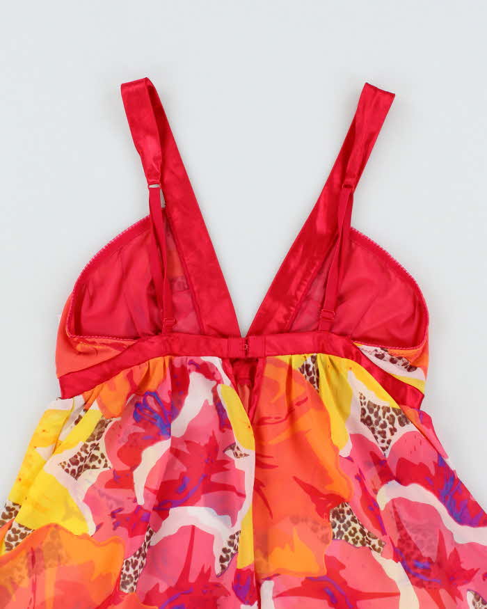 Vintage Dark Pink Floral Lingerie Camisole - S