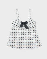 La Vie En Rose White and Black Pattern Lingerie Camisole - M