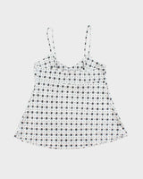 La Vie En Rose White and Black Pattern Lingerie Camisole - M