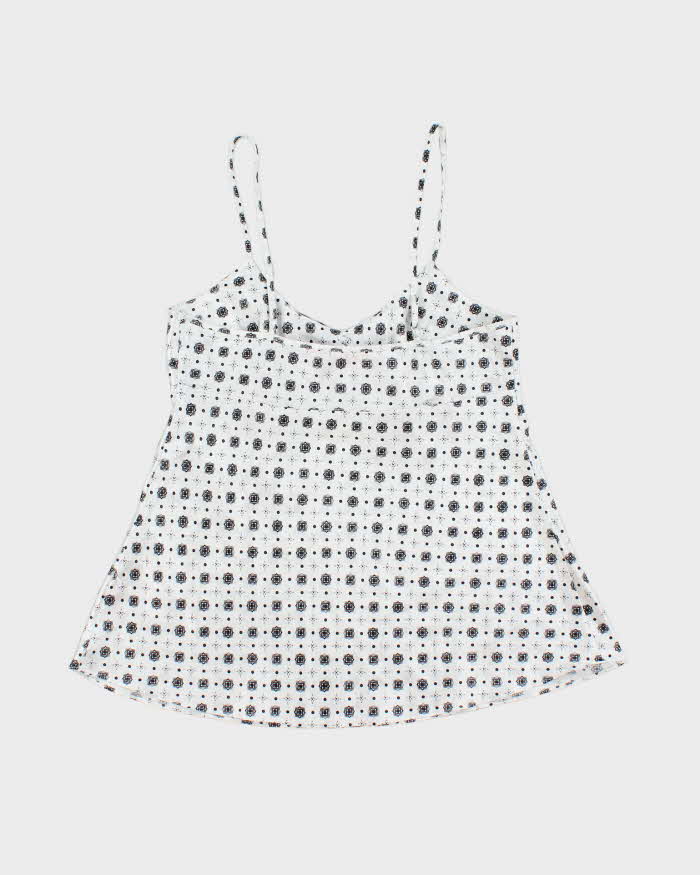 La Vie En Rose White and Black Pattern Lingerie Camisole - M