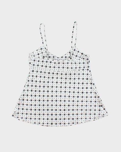 La Vie En Rose White and Black Pattern Lingerie Camisole - M