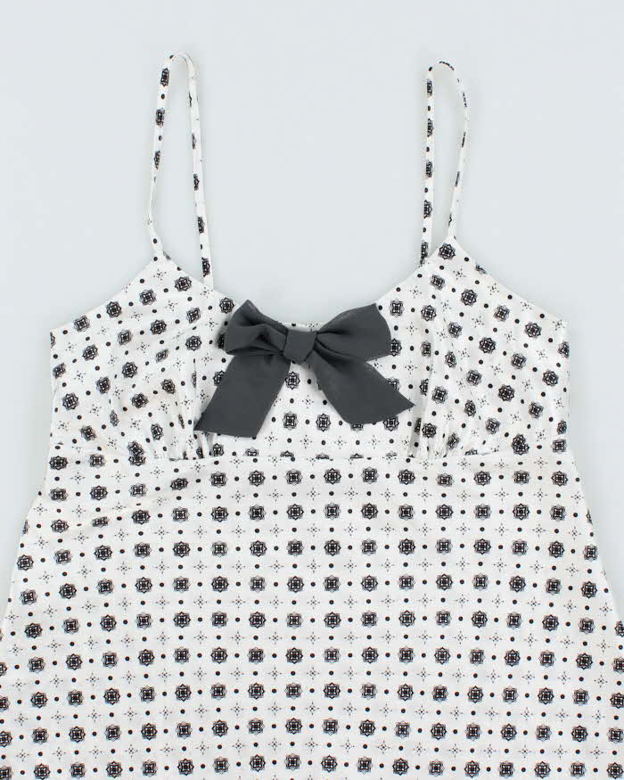 La Vie En Rose White and Black Pattern Lingerie Camisole - M