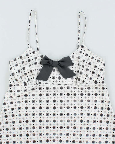 La Vie En Rose White and Black Pattern Lingerie Camisole - M