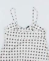 La Vie En Rose White and Black Pattern Lingerie Camisole - M