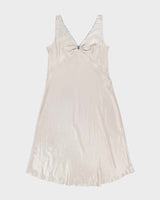 Jones New York Ivory and Blue Dots Lingerie Slip - XL
