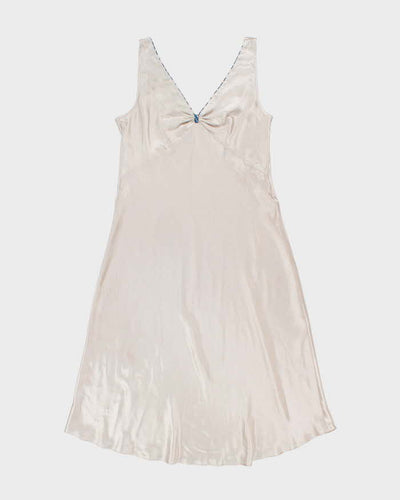 Jones New York Ivory and Blue Dots Lingerie Slip - XL