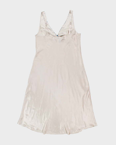 Jones New York Ivory and Blue Dots Lingerie Slip - XL