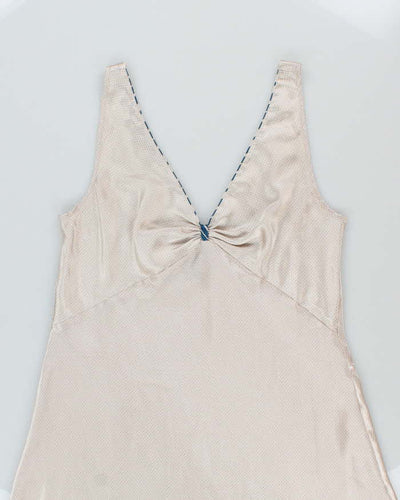 Jones New York Ivory and Blue Dots Lingerie Slip - XL