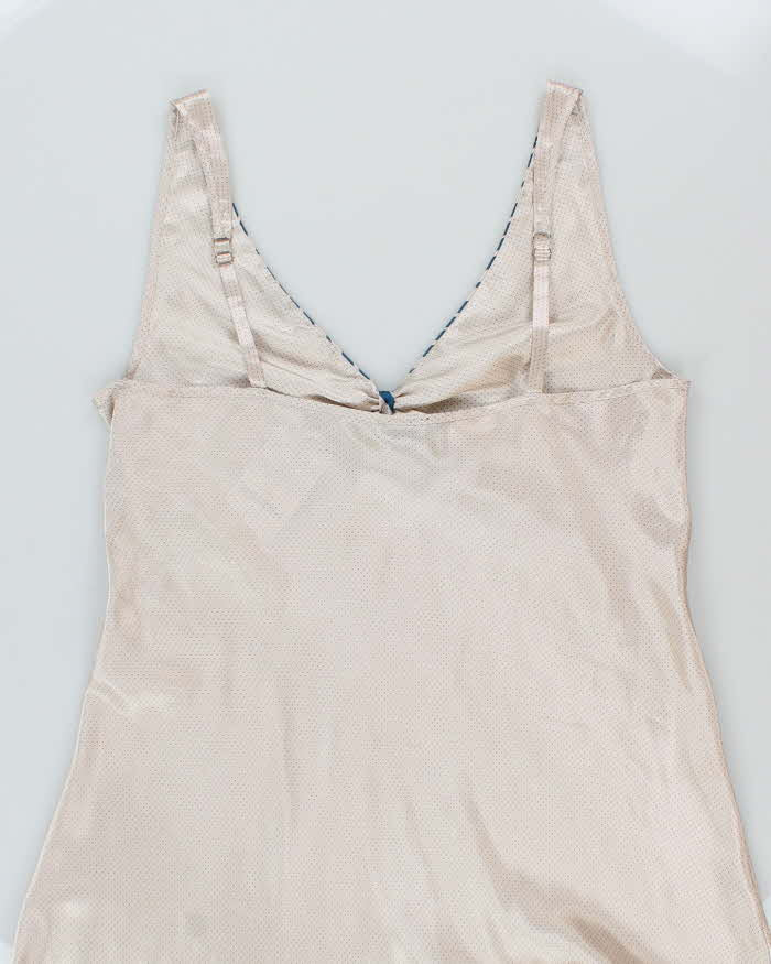 Jones New York Ivory and Blue Dots Lingerie Slip - XL