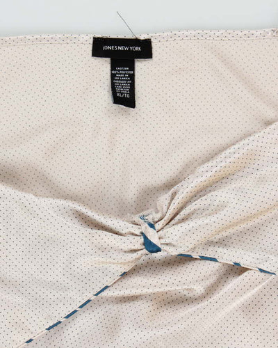 Jones New York Ivory and Blue Dots Lingerie Slip - XL