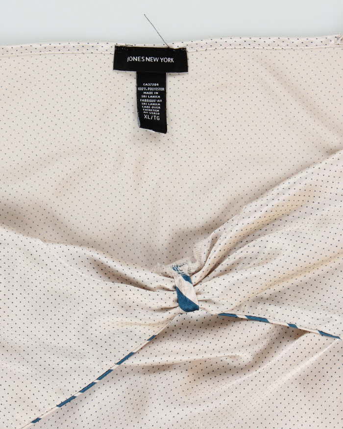 Jones New York Ivory and Blue Dots Lingerie Slip - XL