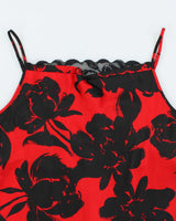 La Vie En Rose Red and Black Lingerie Slip - XL