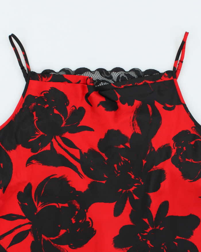 La Vie En Rose Red and Black Lingerie Slip - XL