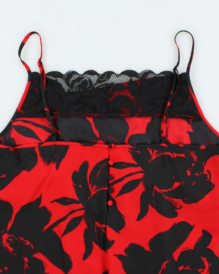 La Vie En Rose Red and Black Lingerie Slip - XL
