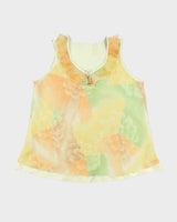 Vintage 1980s Yellow Floral Lingerie Camisole - M