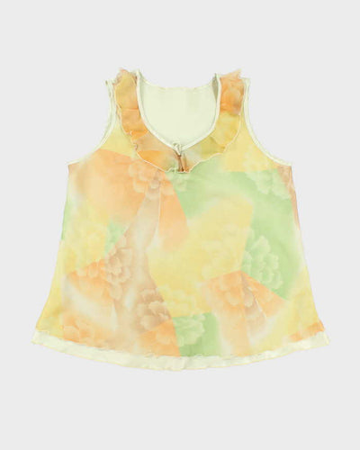 Vintage 1980s Yellow Floral Lingerie Camisole - M