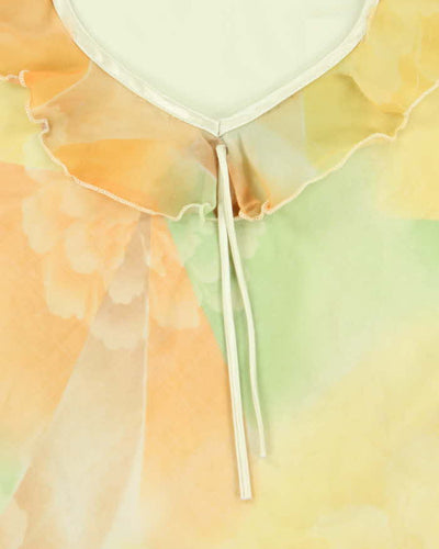 Vintage 1980s Yellow Floral Lingerie Camisole - M