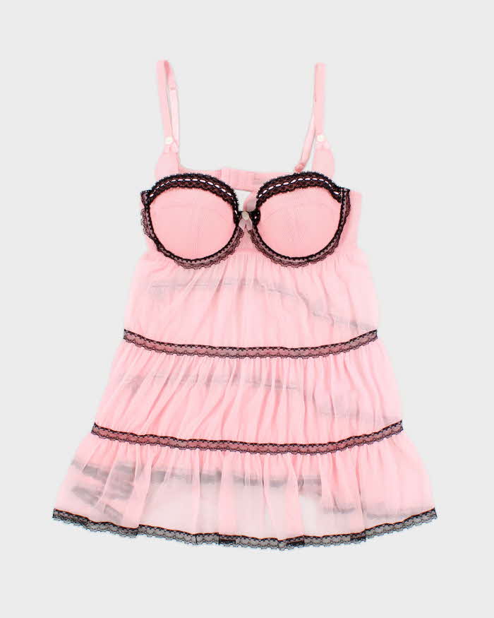 La Senza Underwire Sheer Pink Lingerie Camisole - L