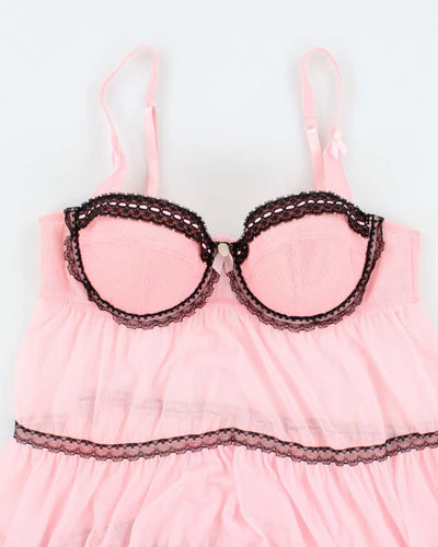 La Senza Underwire Sheer Pink Lingerie Camisole - L