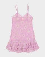 La Vie En Rose Lilac Purple Floral Lingerie Slip - M