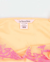 La Vie En Rose Sherbet Orange Satin Side Tie Slip - M
