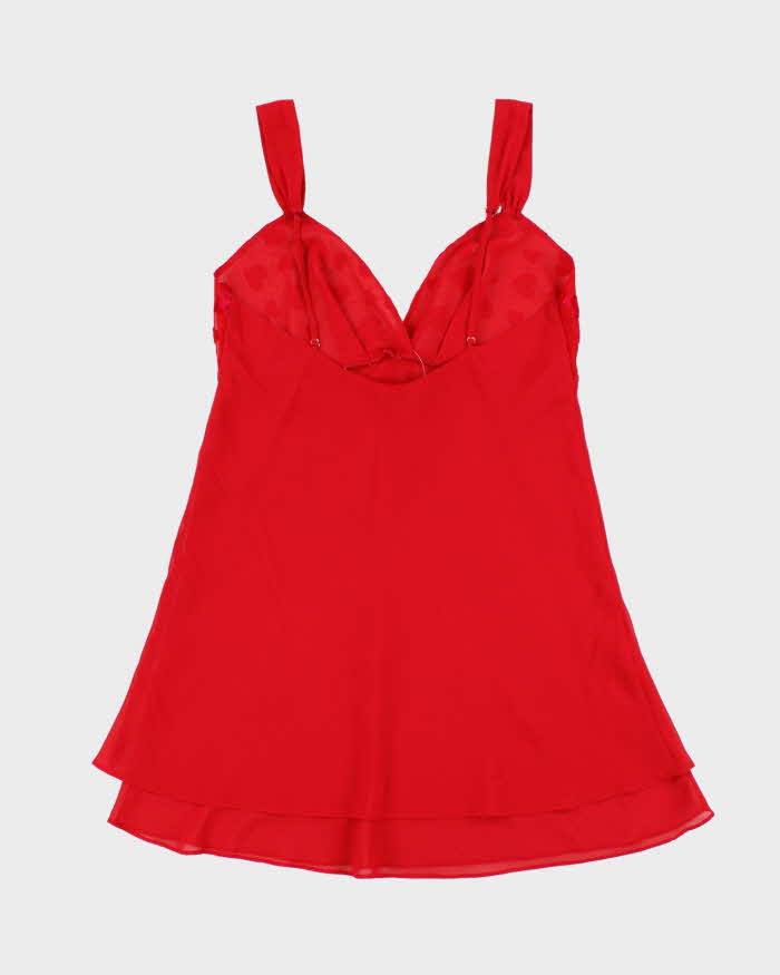 La Senza Red Felt Hearts Sheer Slip - S
