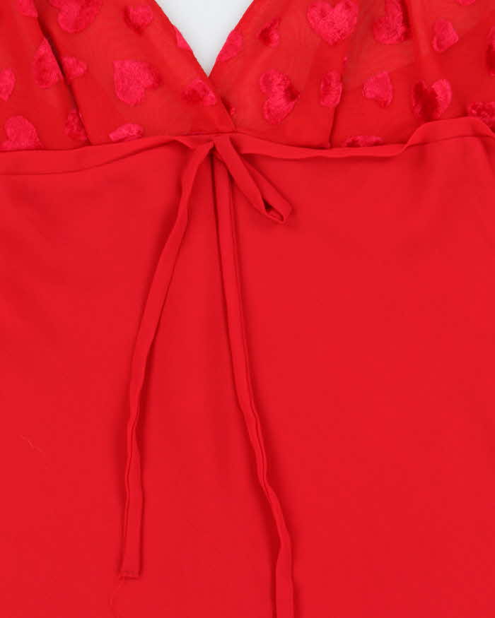 La Senza Red Felt Hearts Sheer Slip - S