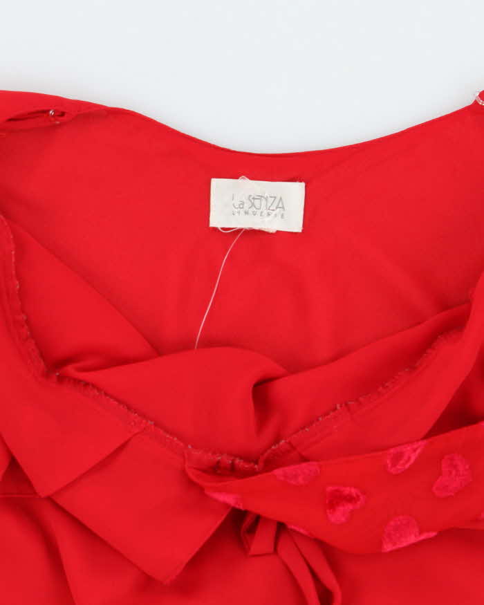 La Senza Red Felt Hearts Sheer Slip - S