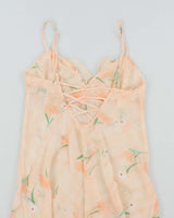 La Senza Peach Pink Floral Sheer Slip - M