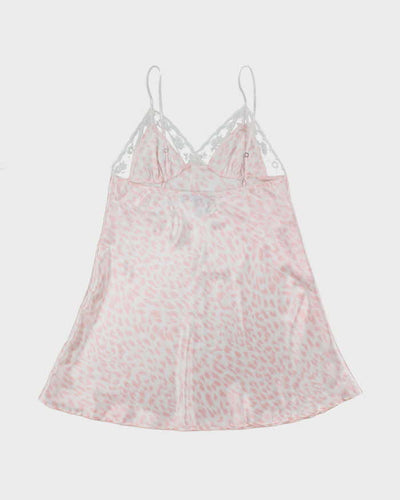 Jessica Pink Satin Animal Print Slip - M