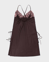 Vintage 1990s Barbara Thick Dark Chocolate Brown Designer Slip - L