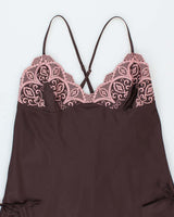 Vintage 1990s Barbara Thick Dark Chocolate Brown Designer Slip - L
