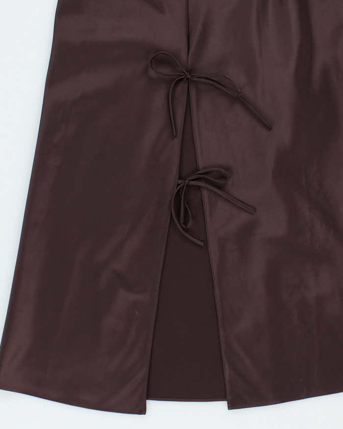 Vintage 1990s Barbara Thick Dark Chocolate Brown Designer Slip - L