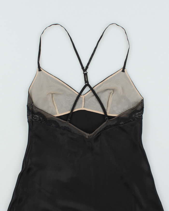 Calvin Klein Black Lace Detail Slip - XS