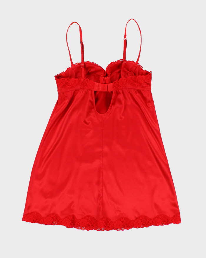 La Senza Deep Red Satin Underwire Slip - S