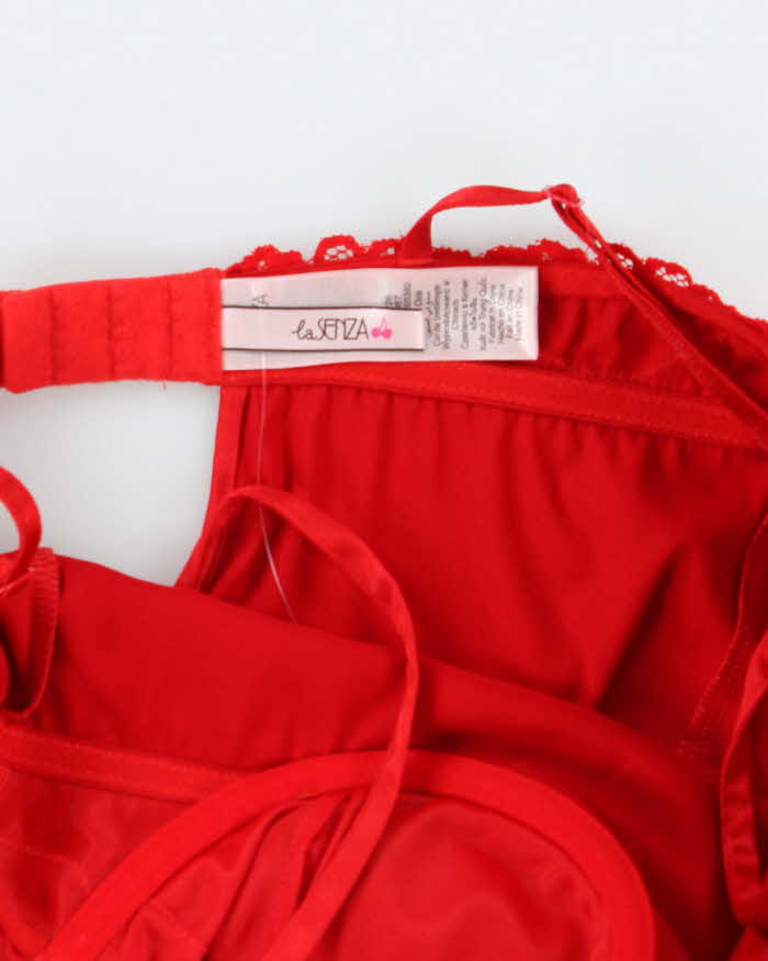 La Senza Deep Red Satin Underwire Slip - S