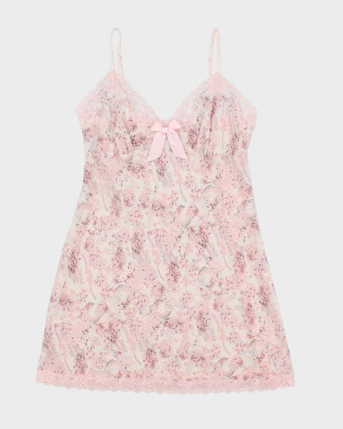 Vintage 90s La Senza Floral Lace Back Slip - L