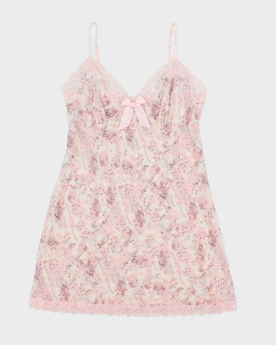 Vintage 90s La Senza Floral Lace Back Slip - L
