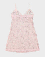 Vintage 90s La Senza Floral Lace Back Slip - L