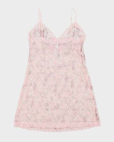 Vintage 90s La Senza Floral Lace Back Slip - L