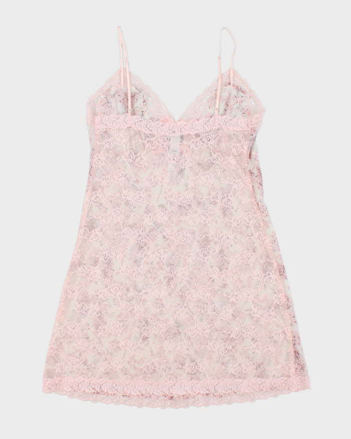 Vintage 90s La Senza Floral Lace Back Slip - L