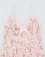 Vintage 90s La Senza Floral Lace Back Slip - L