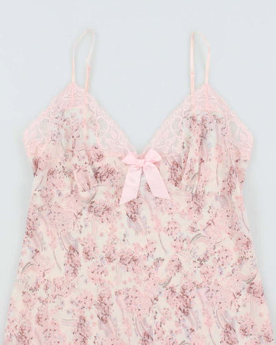 Vintage 90s La Senza Floral Lace Back Slip - L