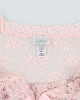 Vintage 90s La Senza Floral Lace Back Slip - L