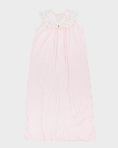 Vintage 1970s Charlin Pink Nightgown - L