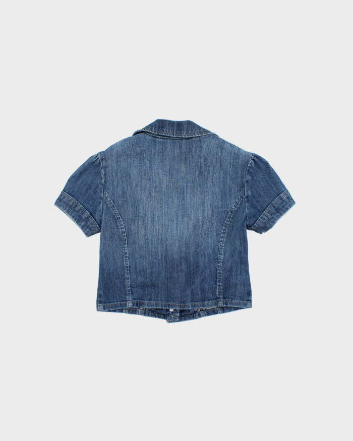Vintage Y2k 2000s Guess Short Sleeve Cropped Denim Jacket - M