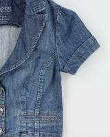 Vintage Y2k 2000s Guess Short Sleeve Cropped Denim Jacket - M